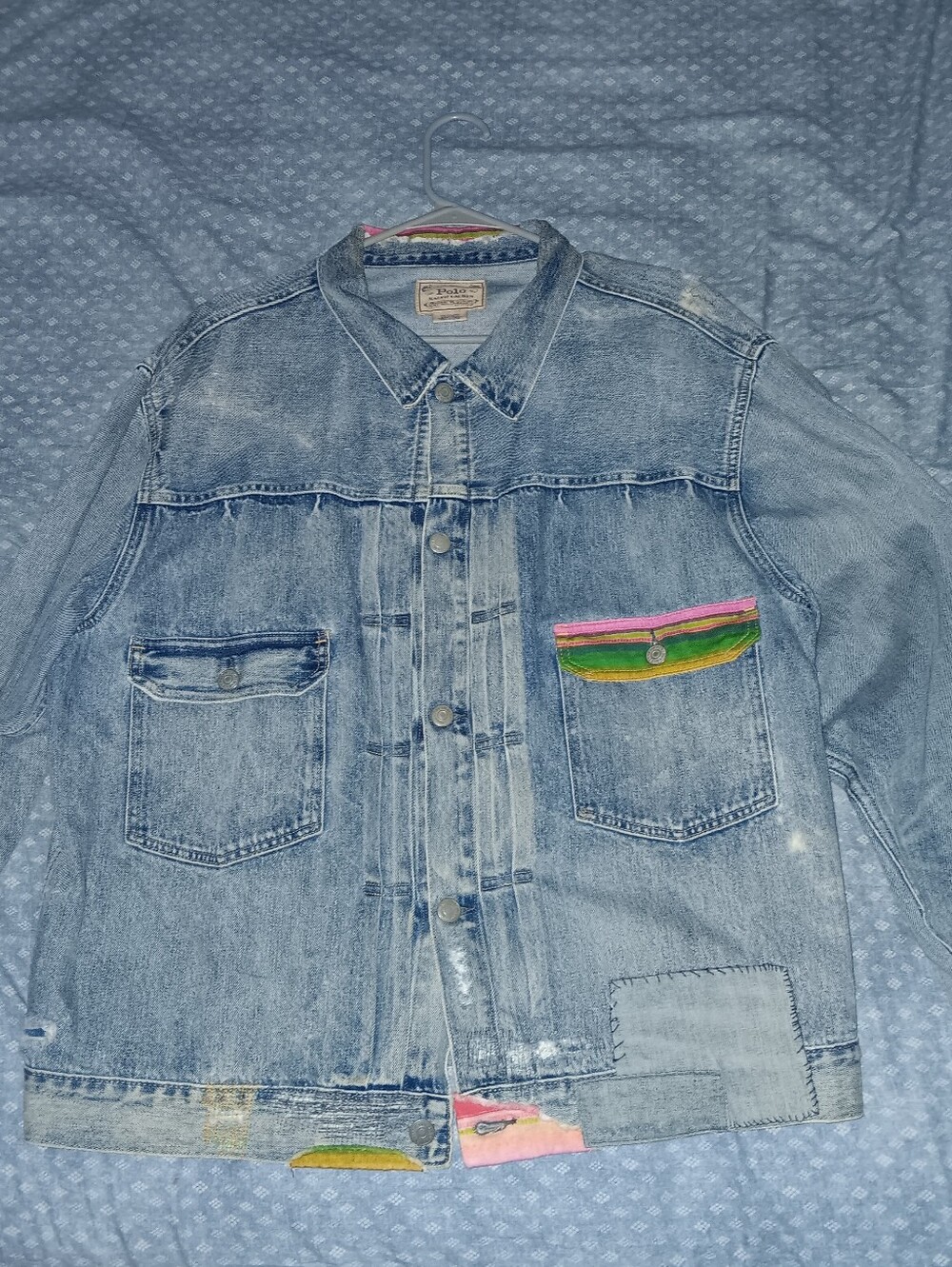 Polo Ralph Lauren Mens Matching Serape/ Distressed Denim Jacket And Pants
